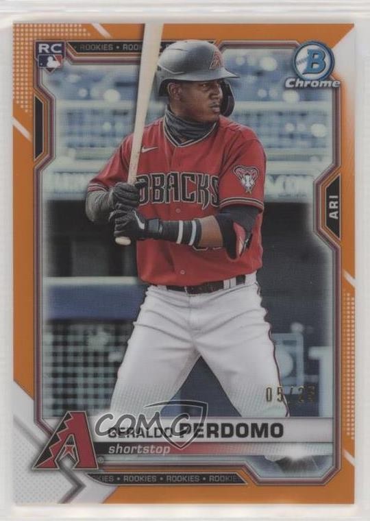 2021 Bowman Chrome Orange Refractor 5/25 Geraldo Perdomo #98 Rookie RC 0g4