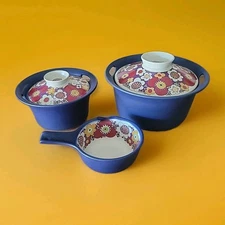 60's Figgjo Flint Turi GRAMSTAD Maja Mexico HTF Pattern 3pc Cibalt Baking Set