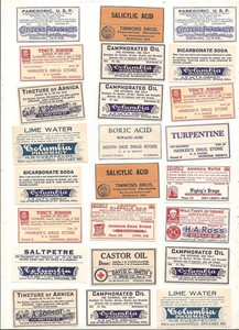 227 vintage Drugstore,Pharmacy ,Poison and Medicine Labels........