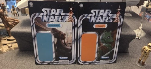 STAR WARS VINTAGE COLLECTION CANTINA HASLAB lot of 2 cardbacks only.