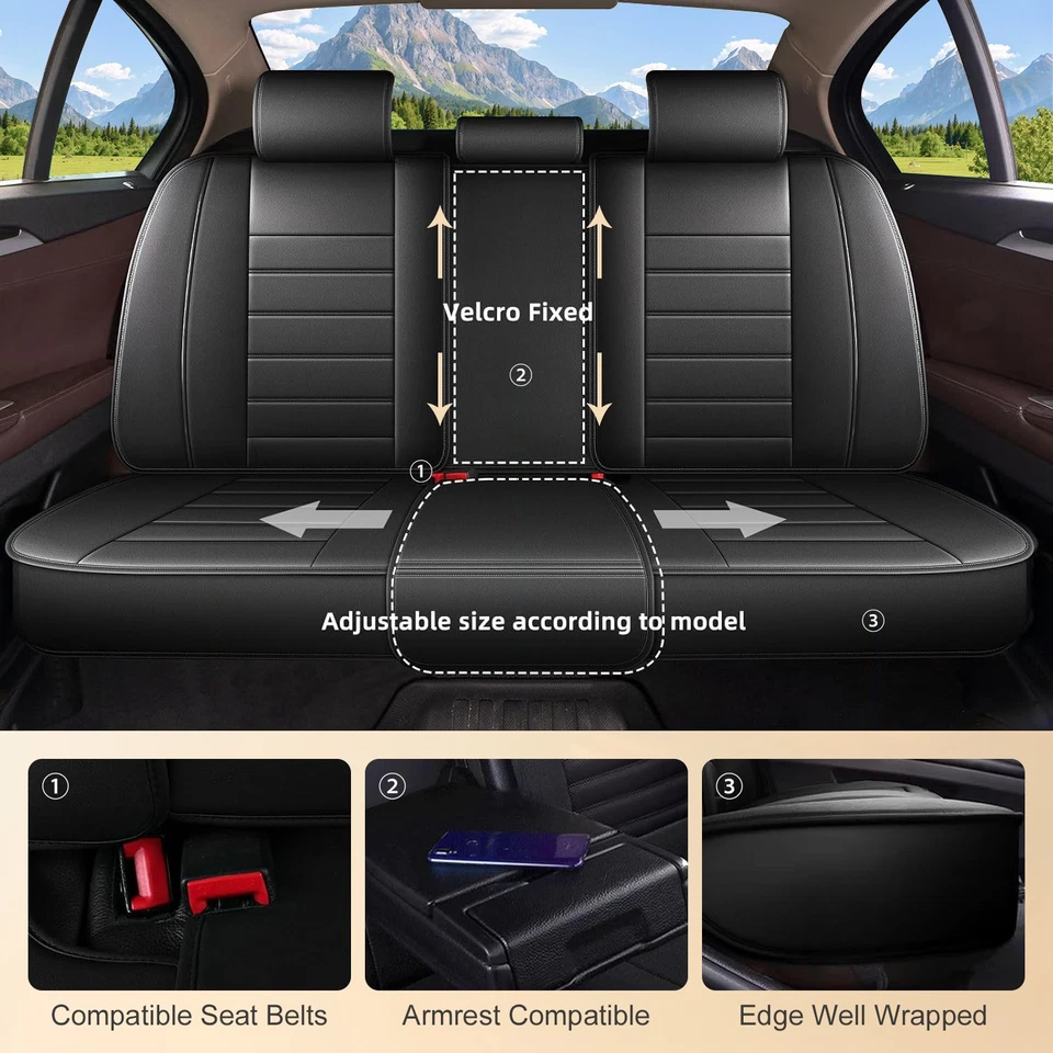 Seat Cover PU Leather Front Rear 5 Seat Cushion For Jeep Patriot 2011-2017 Foto 2 de 4