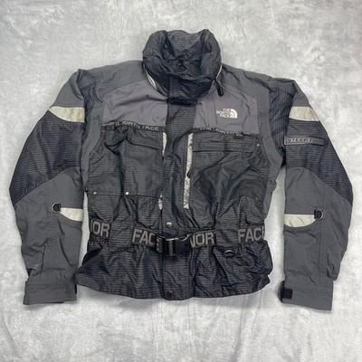 The North Face Steep Tech Ski Jacket Womens L Gray Black Mesh Lined Full Zipper
