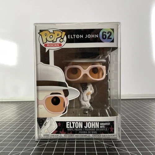 Funko Pop Rocks Elton John #62 Greatest Hits Vinyl Figure w/ Protector Case Nice