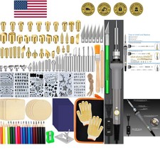 137PCS Wood burning Kit, DIY Creative Tool Set Soldering Woodburning Pen with...