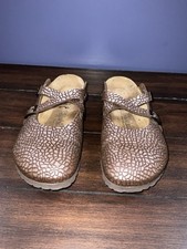 Zoccoli Birkenstock Dorian con tomaia strutturata color oro rosa EU 40 US 9,5