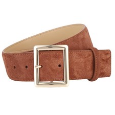 s Suede Belt With Gold Buckle Casual Genuine Leather Wide Waist Belts for J