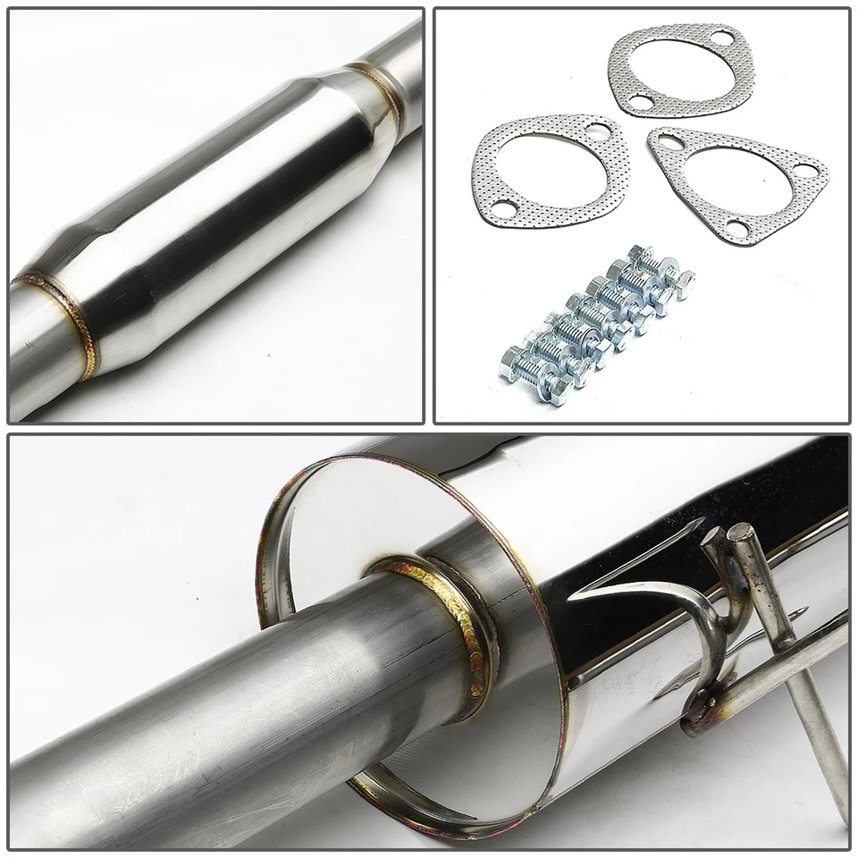 FOR 94-01 ACURA INTEGRA GS-R TYPE-R 4" ROLLED MUFFLER TIP CATBACK EXHAUST SYSTEM - Изображение 3 из 4