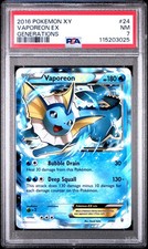 2016 POKEMON GENERATIONS VAPOREON EX #24 HOLO PSA 7 NM #115203025