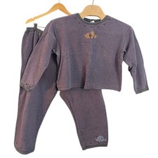 Vintage Disney Store Winnie the Pooh Purple Embroidered Set Large Cotton 90s
