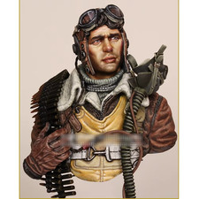 1/10 Scale WWII Fighter Pilot Bust w/ Goggles & Oxygen Mask Nose Art Aircraft