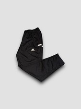 ADIDAS Aeroready Size Large Black /White 3 Stripe Cuffed Women's Track Pants NWT