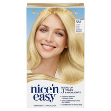 Nice'N Easy Permanent Hair Dye, SB2 Ultra Light Cool Blonde Hair Color, Pack of