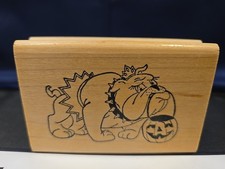 Ann-ticipations 2002 Halloween Princess Bulldog 1480H Wood Block Rubber Stamp