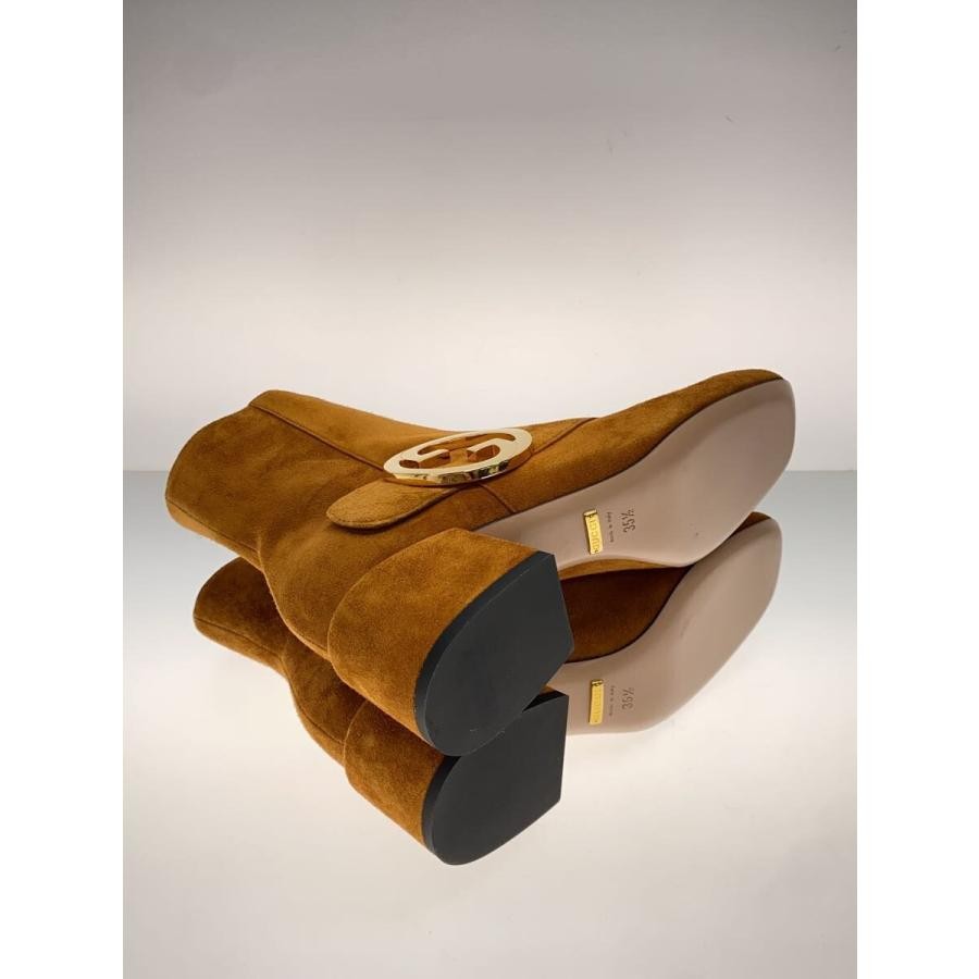 GUCCI Women's Short Gold Hardware Suede Boots Size:35.5/JP:22.5 141223K Authen thumbnail 4