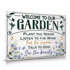 Welcome To Our Garden Metal Sign 12x8 Outside Gardening Gifts Women Plant Lover