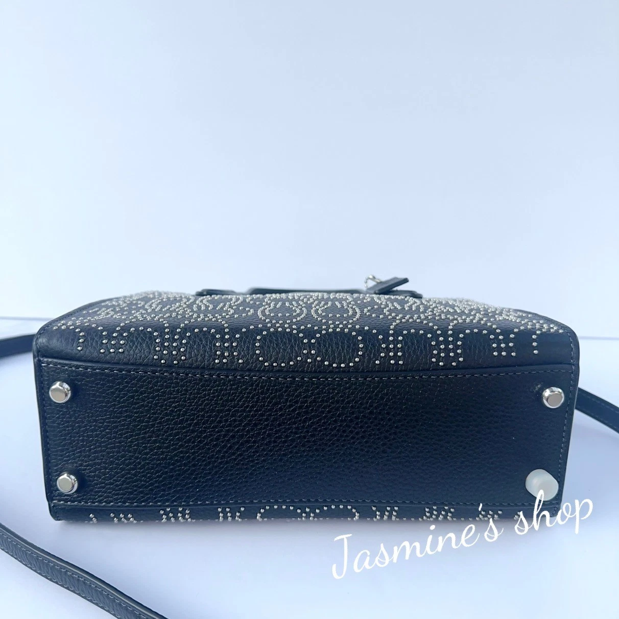 Borsa Coach Nina piccola nuova con etichetta con rivetti firmati CX266 nera