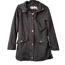 Eliza J Black Hooded Quilted-Lined Parka Jacket – Size Small Coat