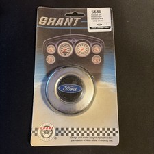 Nos Grant 5685 Horn Button - Ford Oval Logo - Steel - Chrome - Grant Classic
