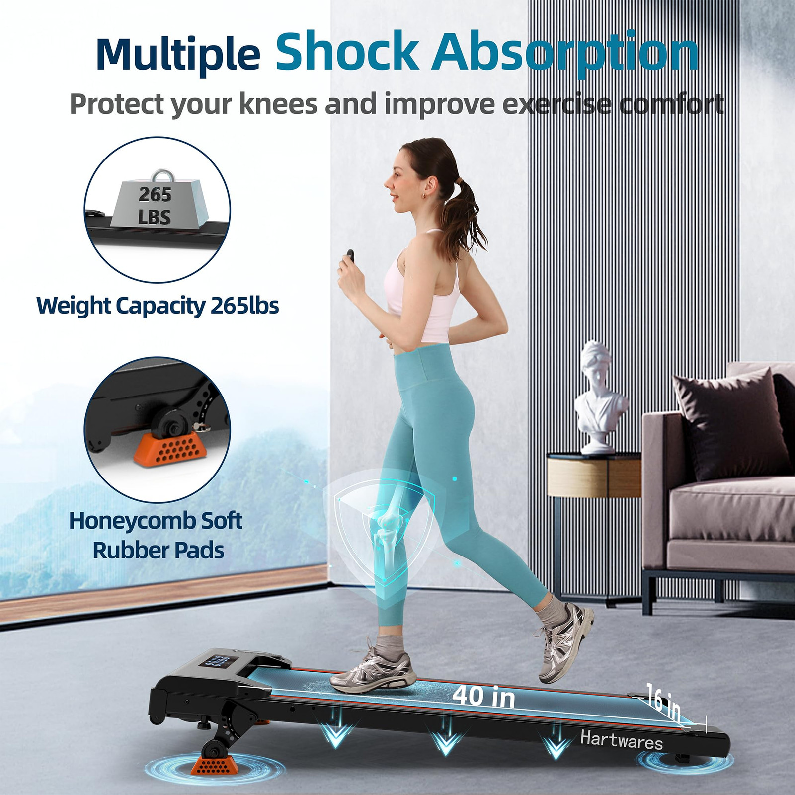 Treadmill with Incline Walking Pad Treadmill, Treadmills for Home Under Desk ...