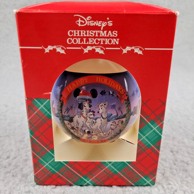 Schmid Walt Disney 101 DALMATIONS Christmas 1995 Glass Ball Ornament With Box