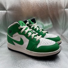 Size 6.5Y Jordan 1 Mid Kids Lucky Green White Mid Basketball Sneakers DQ8426-301