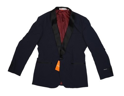 OppoSuits Tuxedo Jacket Mens 40 Navy Black Satin Shawl Lapel Blazer Formal