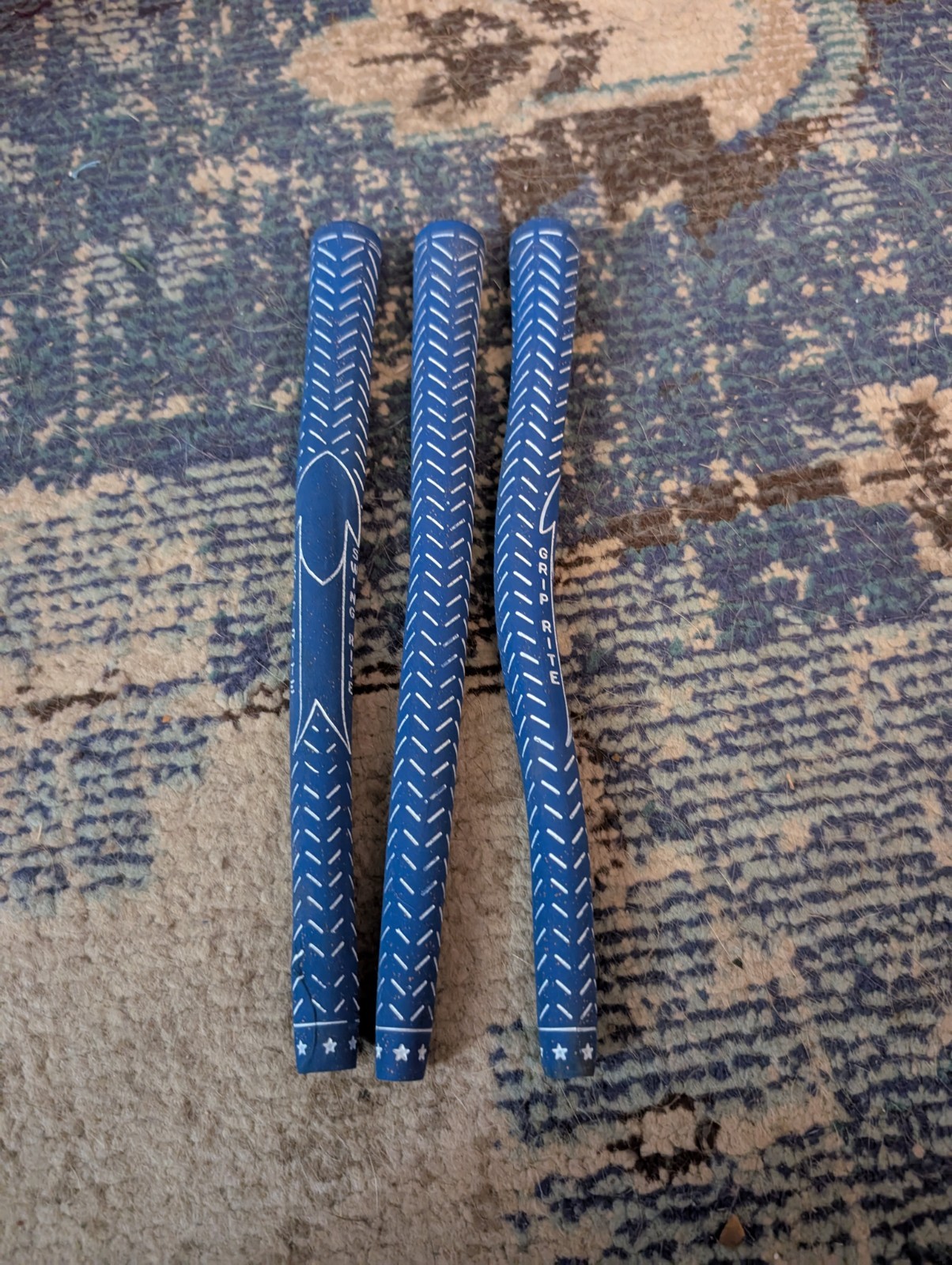 3 Golf Pride Victory "Grip Rite Swing Rite" Blue/White Made in USA NOS