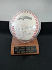 Autographed Baseball Hank Aaron, Willie Mays, Schmidt, Banks, and Mathews w/COA
