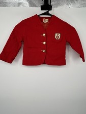 Vintage Garland Red Gold Button Blazer Little Boys Size 4 Heavy Wear