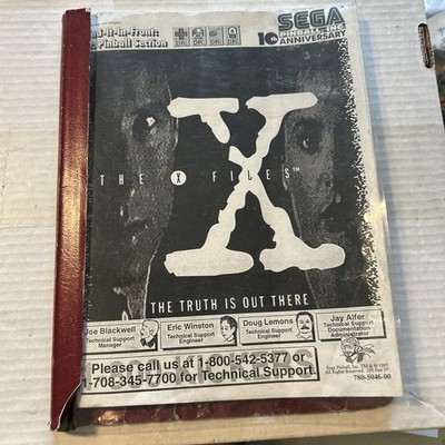 original Factory The X-Files Sega Pinball arcade game Owners manual