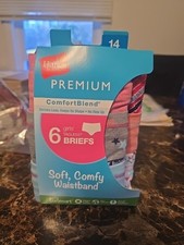 Hanes Premium ComfortBlend Girls' Tagless Briefs - Size 14