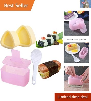 Klassische dreieckige Sushi Form Kit - 3 bunte Werkzeuge für einfache Reiskugeln