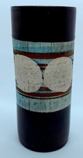 Stunning Troika studio pottery Small Cylinder Vase by Anne Lewis 14 cm