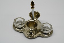 Vintage Gew&uuml;rzst&auml;nder Menage &ndash; Salz Pfeffer Senf &ndash; Glas & Metall &ndash; Made in Germa