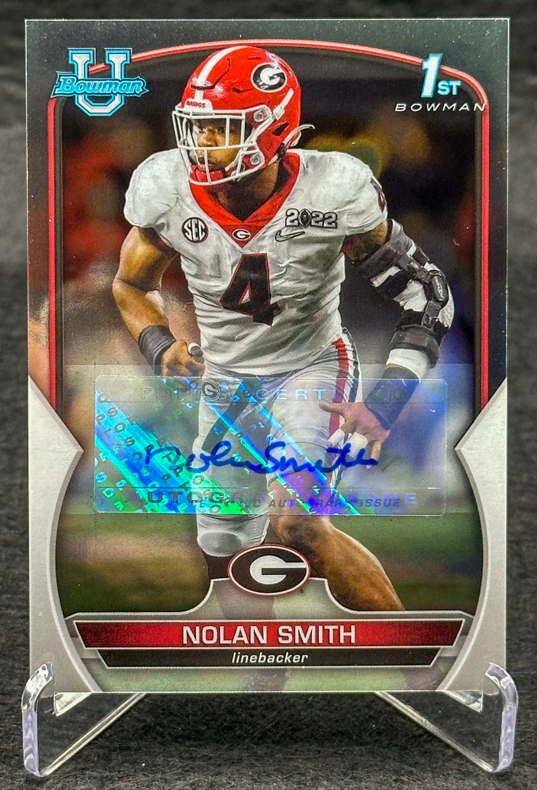 2022 Bowman U Chrome Nolan Smith 1st Bowman Prospect Auto Georgia Bulldogs