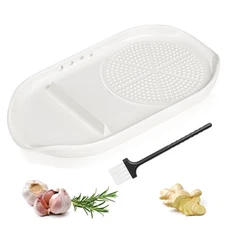 New WhiteRhino 4 in 1 Ceramic Garlic Grater with Egg Cracker Spoon Rest and Herb