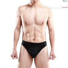 Pure Silk Knit Mens Thong Bulge Solid Brief US Size S M L XL XXL