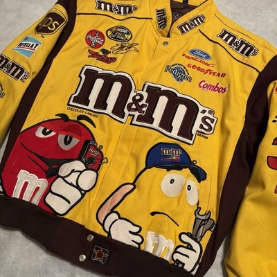 Vintage Elliot Sadler Yellow M&M NASCAR Jacket JH Design Men's XL