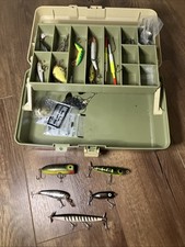 Plano 3100 Tackle Box With Tackle Vtg Lures Fishing
