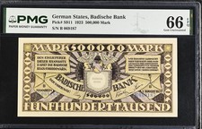 Germany 500000 Mark 1923 P S911 Gem UNC PMG 66 EPQ NR