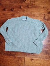 Old Navy Youth Girls Light Green Sage Cream Ribbed Sweater Size L 10-12