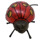 Vintage 1999 Stained Glass Lady Bug Lamp Nite Light. Tin Chi ?