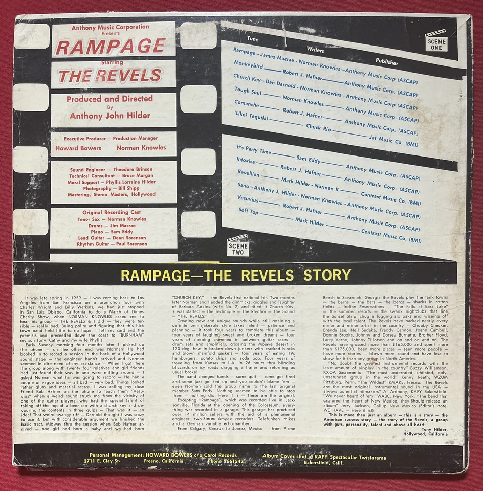 THE REVELS~ON A RAMPAGE LP (1964) ORIG RARE GRAIL SURF GARAGE ROCK PULP FICTION - Image 4 of 4