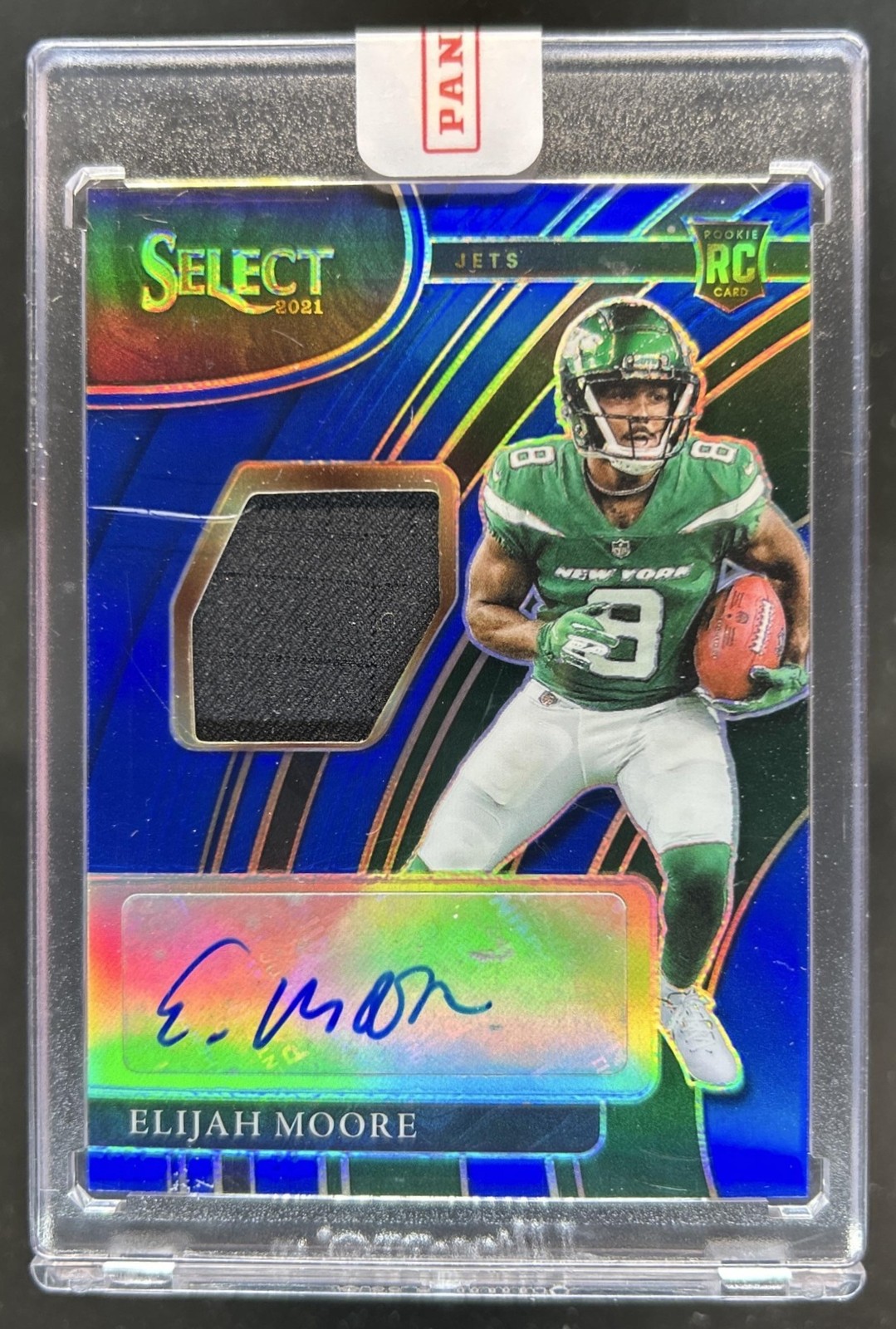 Elijah Moore Panini Select Rookie Signature Memorabilia #RSMEMO Blue