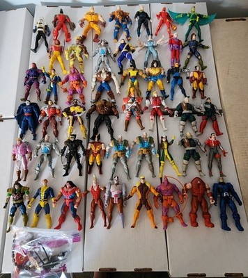 1990s Marvel TOYBIZ X-Men X-Force Lot of 48 LOOSE Incomplete Figures Wolverine I