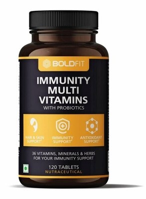 Boldfit Multivitamin für Unisex mit Probiotika Vitamin C, E Zink   120...