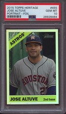 2015 Topps Heritage 455 Jose Altuve Portrait Foil PSA 10 Gem Mint Pop 3