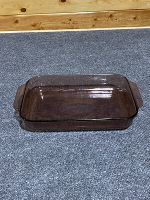 Vintage Pyrex CRANBERRY Glass 7x11 Rectangular CASSEROLE 2QT Baking Dish #232-R 