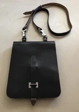 Men's Hand Bag Sholder Bag Black Hand made In USSR 1955