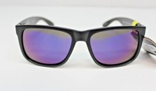 Foster Grant POLARIZED Glossy Black Blu Mirror Sunglasses 100 UV FG MP 20 16 400